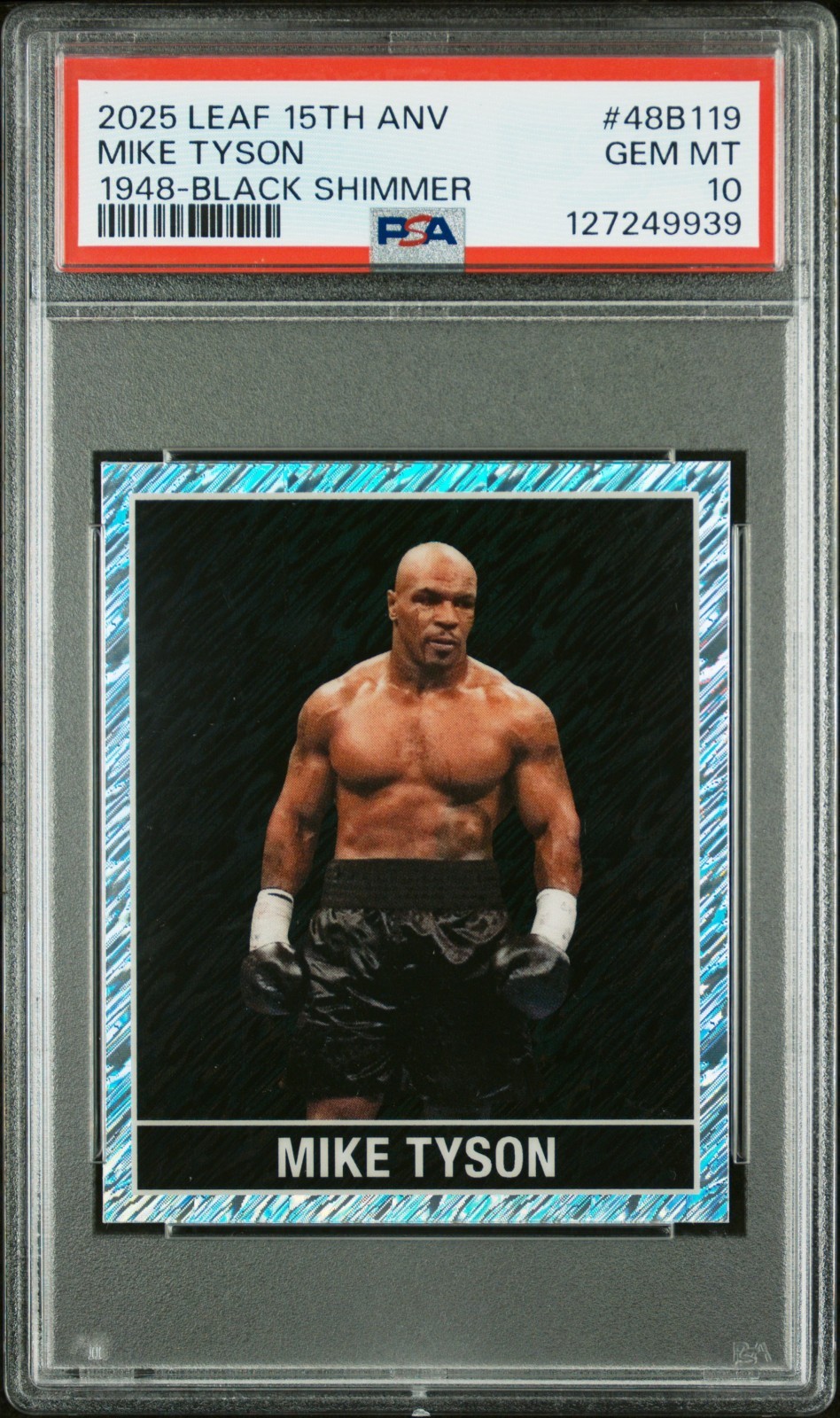 2025 Leaf 15th NSCC Mike Tyson 1948 Black Shimmer #1/2 PSA 10 (POP 1)