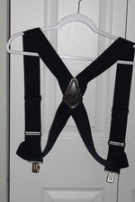 NWOB Hold-Up Suspender Co. Trucker Style Hip Clip Suspenders, Navy Blue
