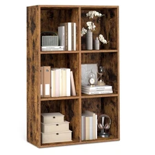 Custos Collection - Bookshelf, Bookcase, Cube Shelf with 6 Compartments, 9.4 ...