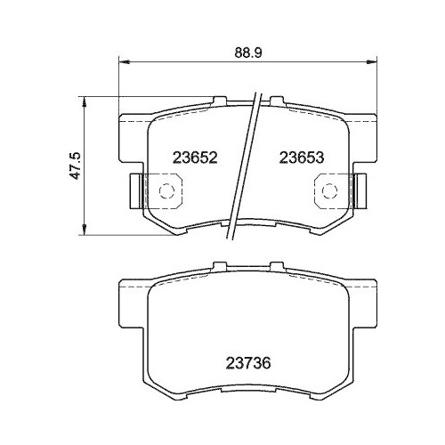 Plaquettes de frein Hella 8DB 355 009-581 pour disques de voitures Fiat et Honda
