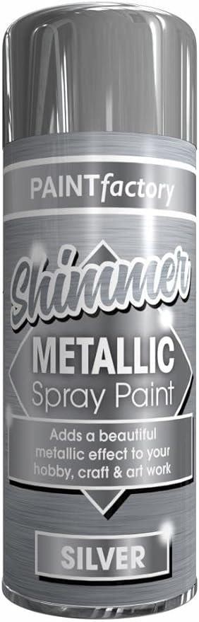 Paint Factory Shimmer Metallic Silver Spray Paint 200ML