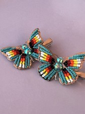 Native American Beaded butterfly barrette