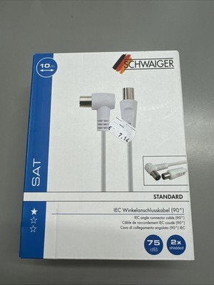 Schwaiger IEC Winkelanschlusskabel 90 Grad, 10m