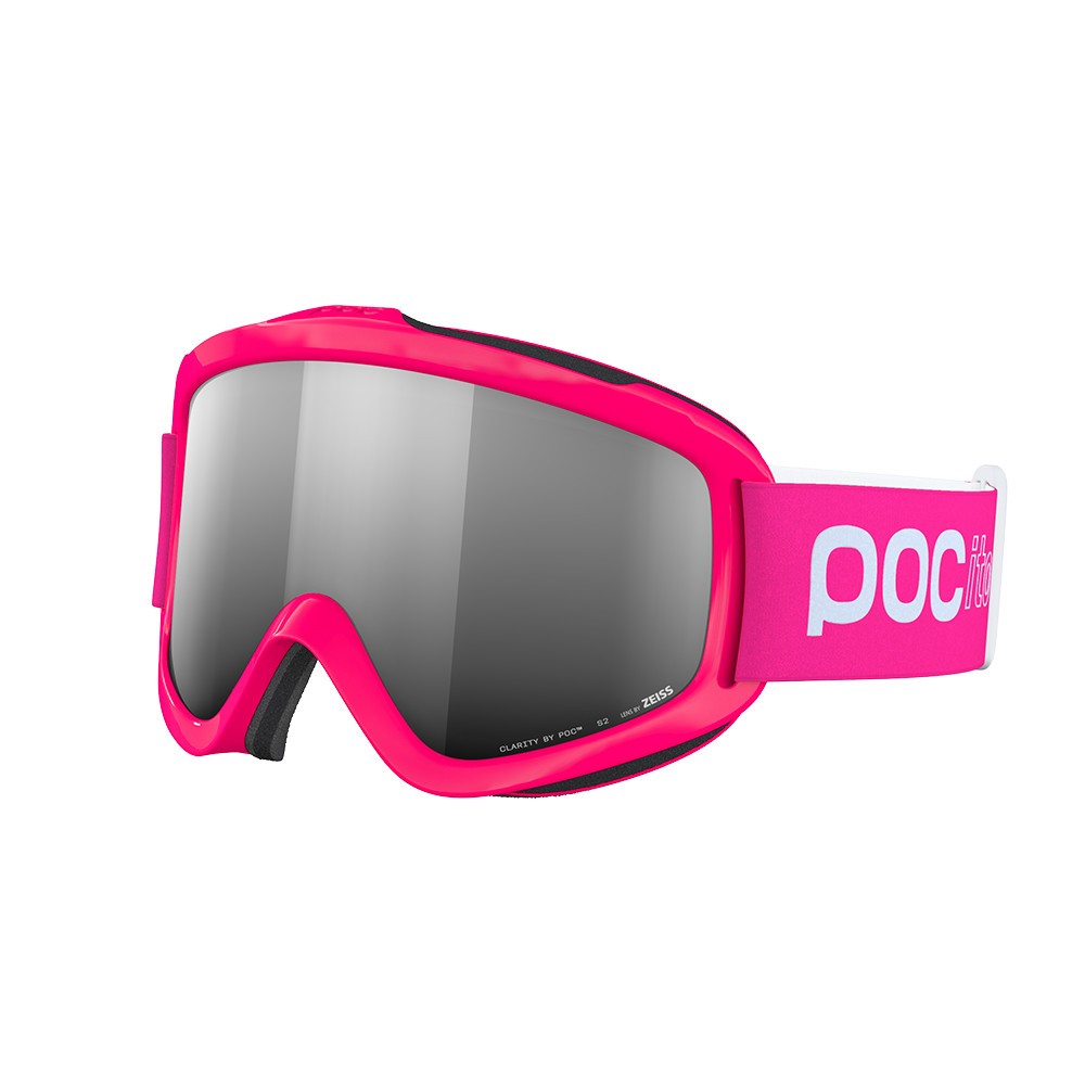 Masque de ski POCito Iris antibuée avec écran rose fluo