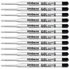 Gel Ink Ballpoint Refills 12 Pack, 0.7Mm Medium Point - Black