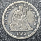 1882 Seated Liberty Quarter 25c VF Details Better Date Coin