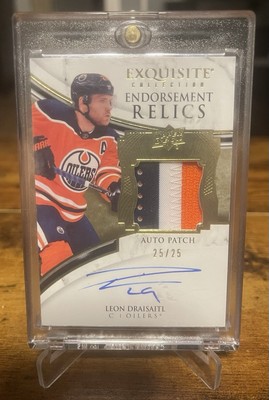 2019-20 Exquisite Collection Leon Draisaitl Auto Patch 25/25 Edmonton Oilers