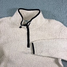 Victoria's Secret Pink Sherpa Pullover Women Medium 1/4 Zip Fleece Mock Meck