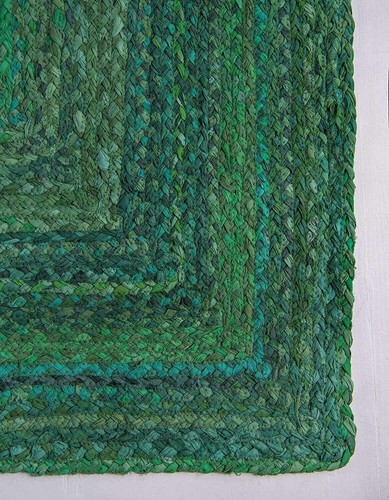 Rugs Runner Mix Cotton Green Color Braided Style Rug Reversible Handmade Runner - Picture 5 of 10