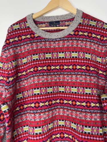 Brooks Brothers Merino Wool Blend Sweater MEN's Fairisle Snowflake XXL Holiday - Picture 2 of 8