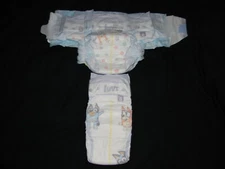 I have 2  Luvs  size 8 with double tabs 0ver 41+Lbs will fit 32 in waist