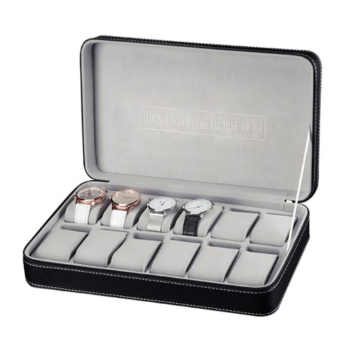 12 Slots PU Leather Watch Pouch Organizer Box Jewelry Storage Display Case - Picture 9 of 17