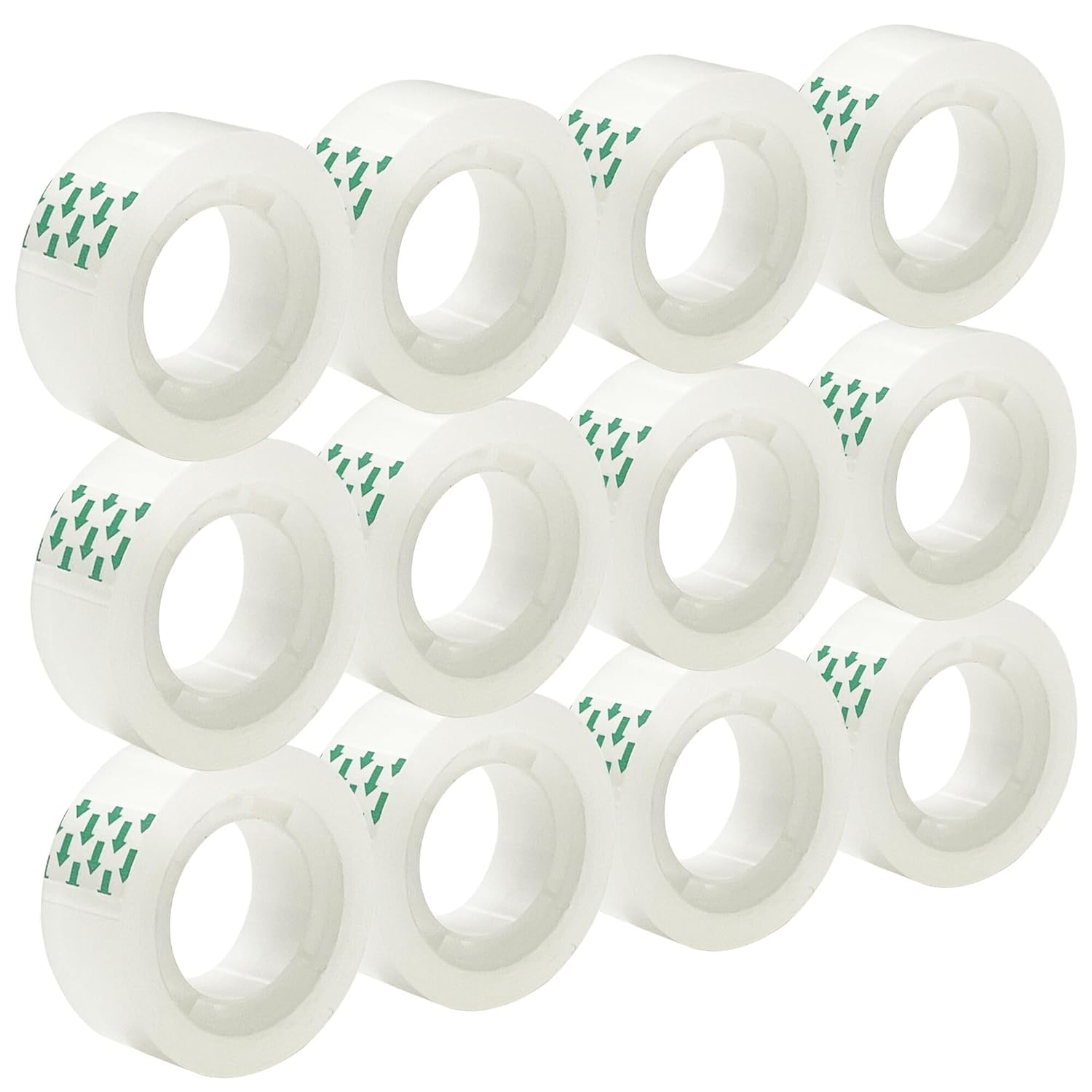 12 Rolls Transparent Tape Refills Rolls 3/4-Inch X 720 Inch, 1 Inch Core, Clear