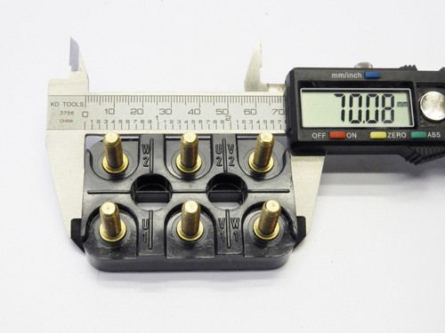 FIAME Morsettiera di collegamento motore elettrico 70mm x 45mm 3 poli, 6 borchie, ottone - Foto 4 di 7