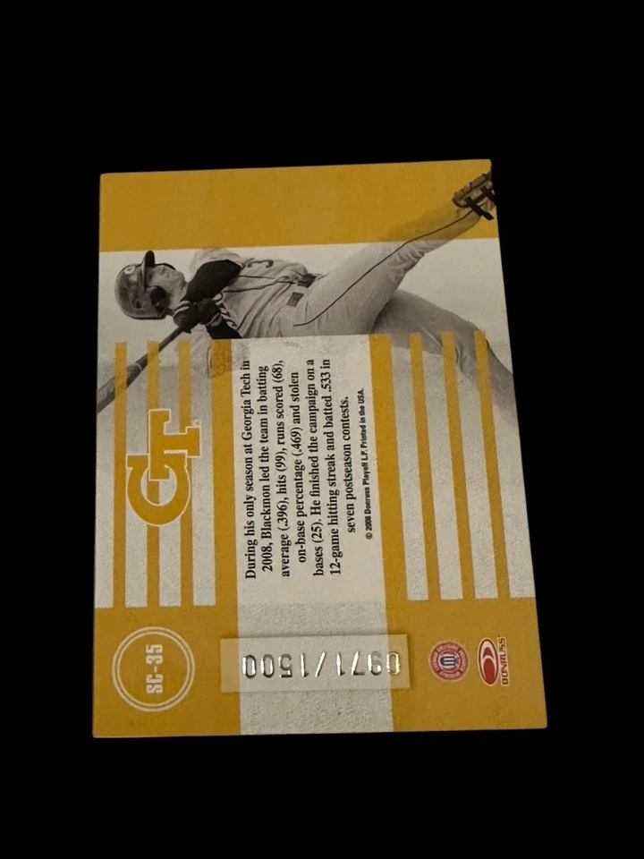 2008 Donruss Elite - Charlie Blackmon #SC-35 School Colors /1500 - Image 2 of 2