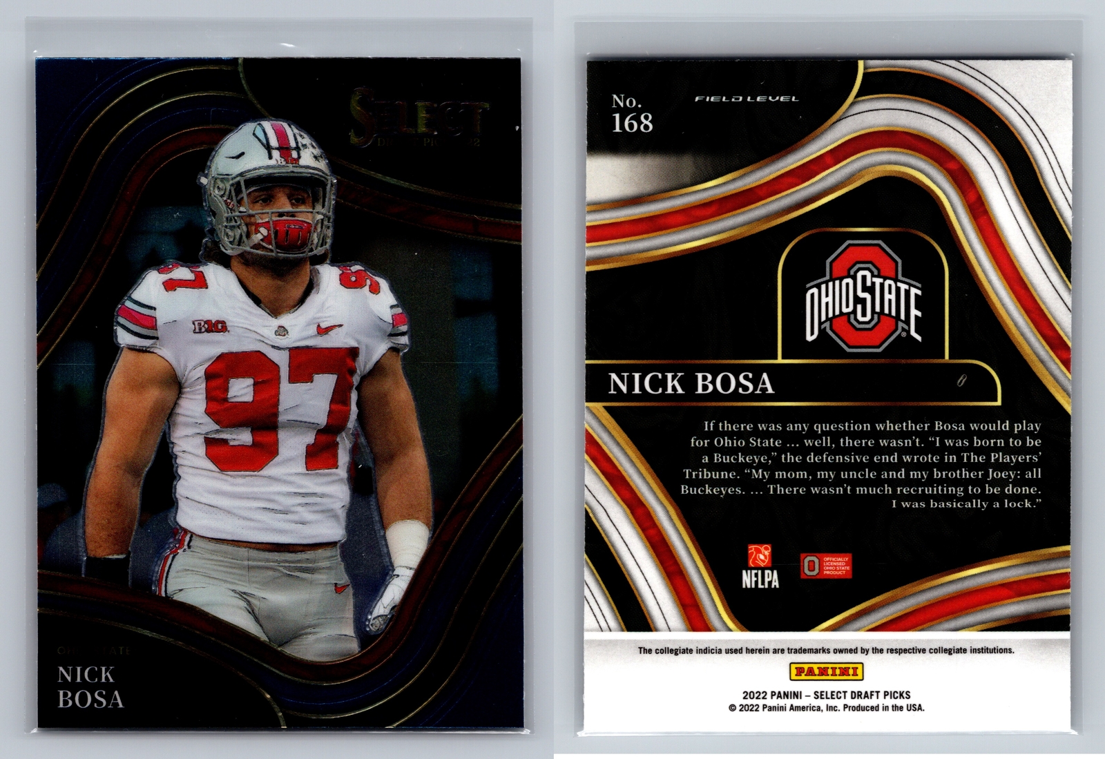 2022 Panini Select Draft Picks #168 Nick Bosa Blue (Retail Base)