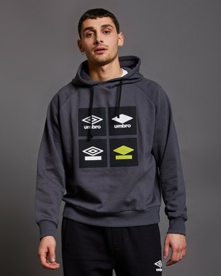 Felpa in cotone felpato Umbro con cappuccio da uomo per autunno inverno  grigio | eBay