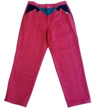 Vtg Roughrider Circle T Red Denim Jeans Womens 17/18 Western High Rise Tapered