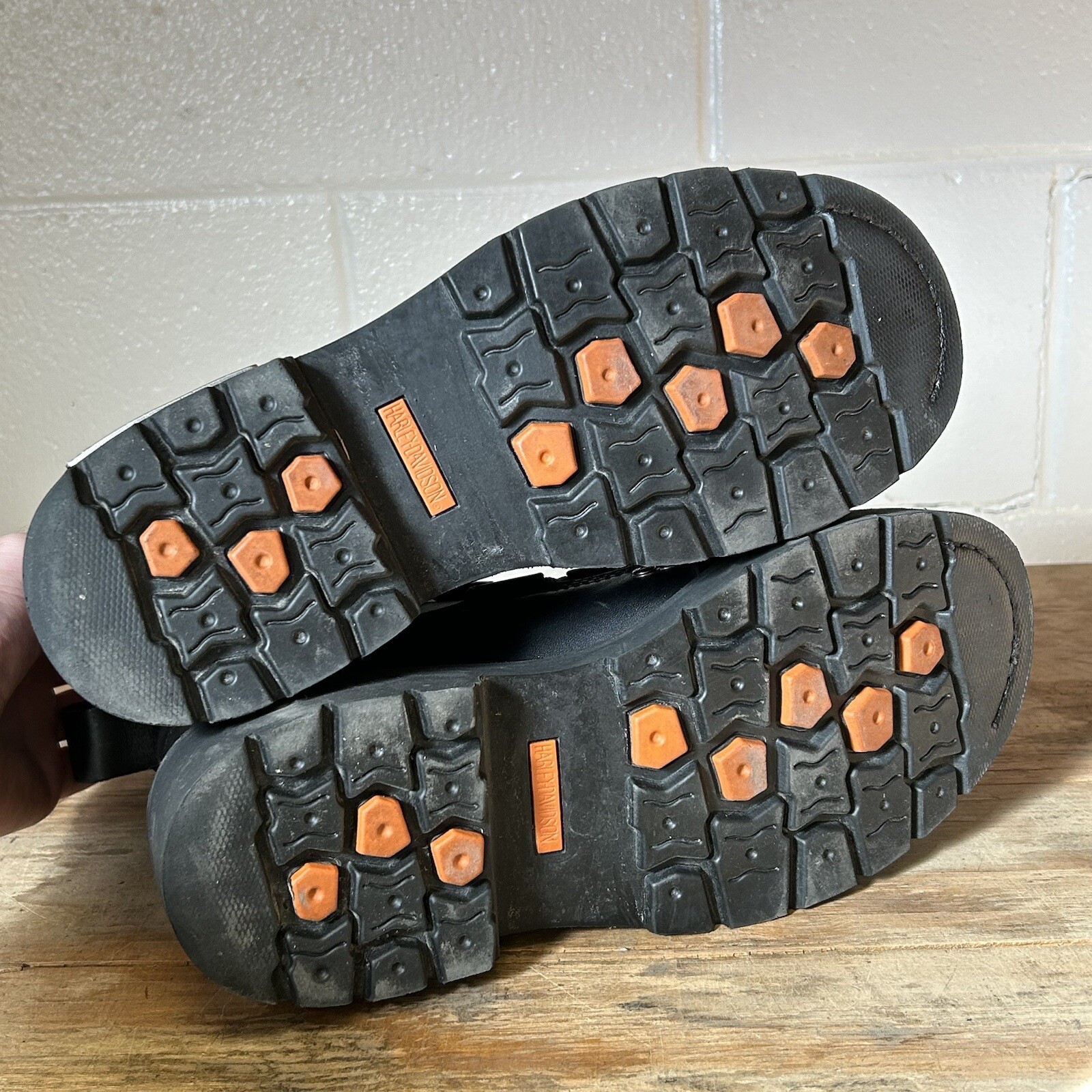 Men's Harley Davidson Brake Light Black Leather Motorcycle Boots Size 9 1/2 eBay