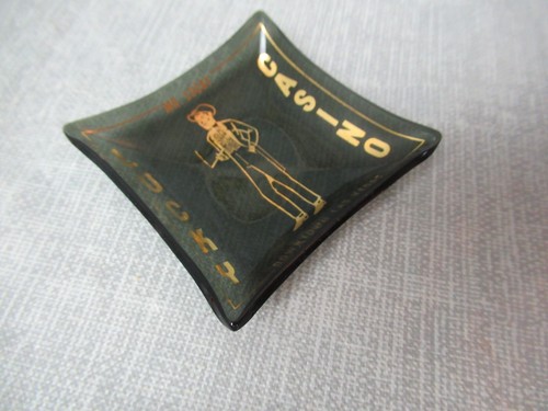 Vintage Lucky Casino Las Vegas Nevada Ash Tray Glass Square Black & Gold e5 sb - Picture 2 of 4
