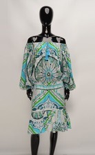 Gorgeous Emilio Pucci Boho 100 Silk Long Sleeve Fit Flared Dress Size US 8