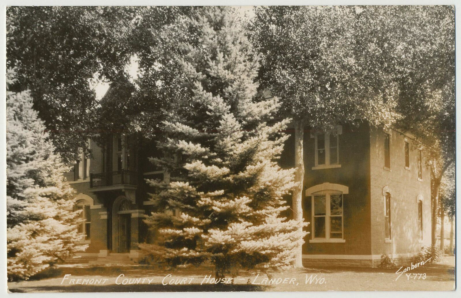 Fremont County Court House, Lander, Wyoming RPPC - Sanborn