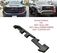 Front Grill Matte Black AT4 OVERLAY Emblem 2023+ Sierra 1500 25003500 Canyon