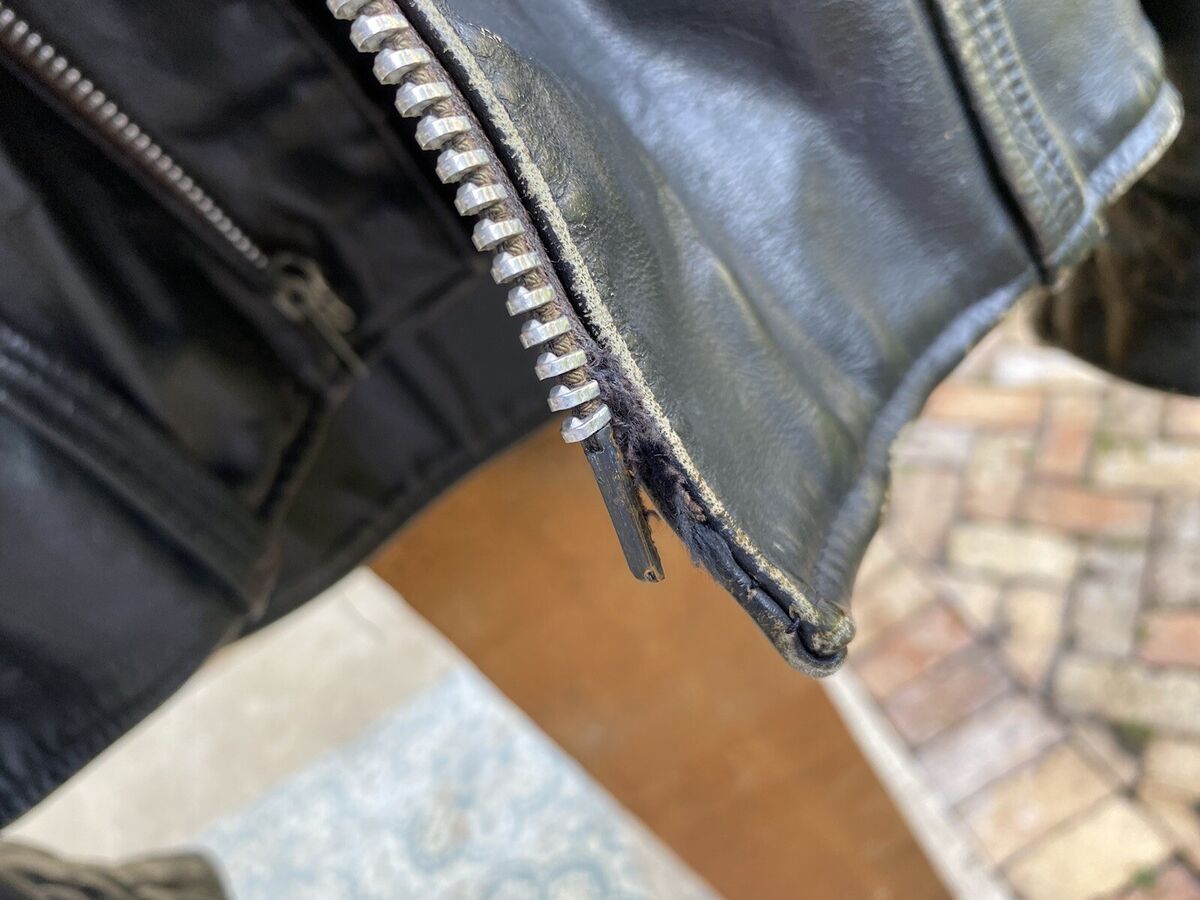 Vintage Leather Motorcycle Biker Jacket SERVAL Zipper 50s Vintage Leather Motorcycle Biker Jacket SERVAL Zipper 50s