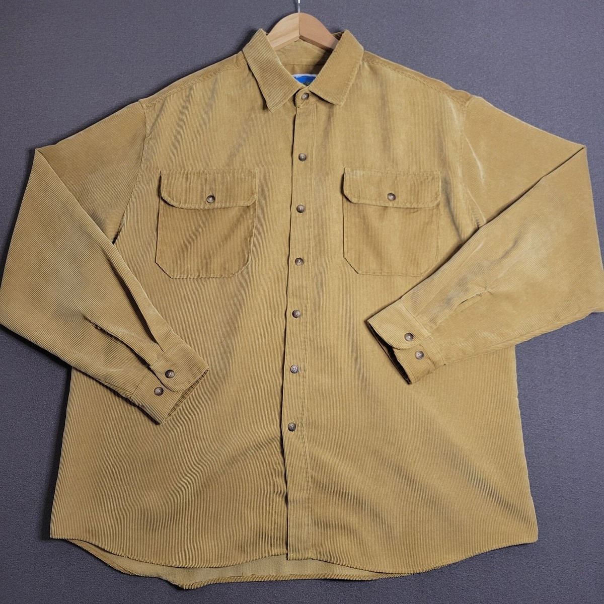Vintage Corduroy Stag Hill by Haband Men's Size XL Mustard Button