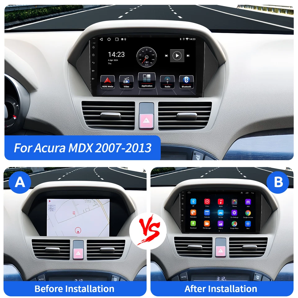 Android 14 For 2007-2013 Honda Acura MDX Car Stereo Radio GPS Navi WIFI RDS 32G - Image 3 of 4