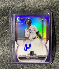 2023 Bowman Chrome 1st ABEL BASTIDAS 128/250 Auto Purple Tigers CPA-AB