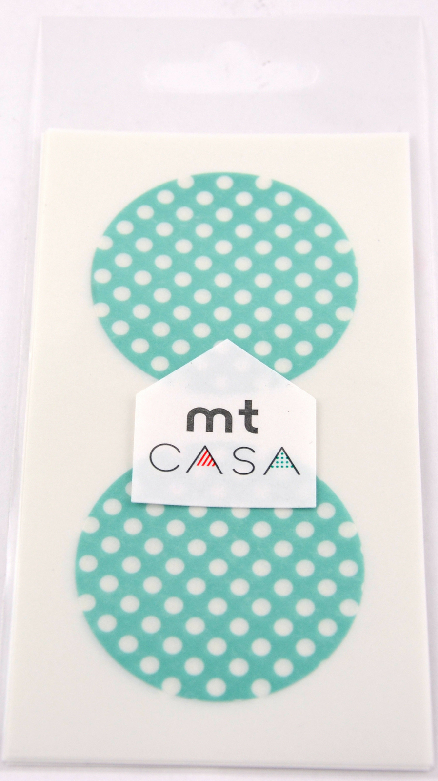 Nastro Adesivo MT Casa Seal Adesivo Rotondi IN Washi Pois Sfondo Mint