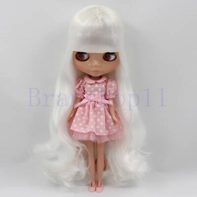Takara 12'' Blythe Doll nude Long Snow White curly  hair tan skin from Factory