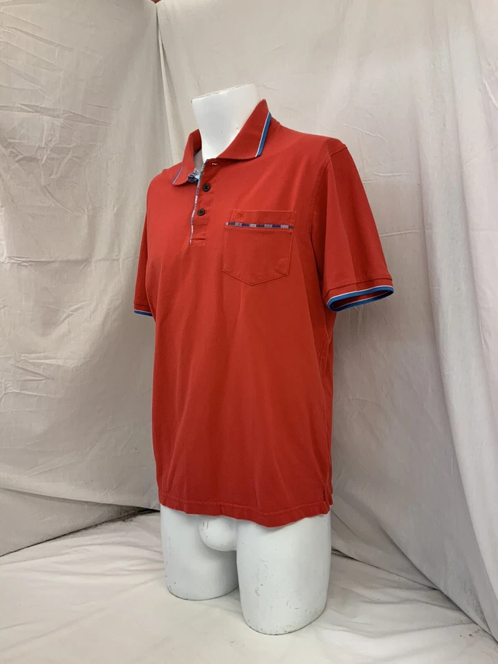 Camisa Polo Old Taylor L Roja Manga Corta 100% Algodón YGI Y1-729 Foto 4 de 4