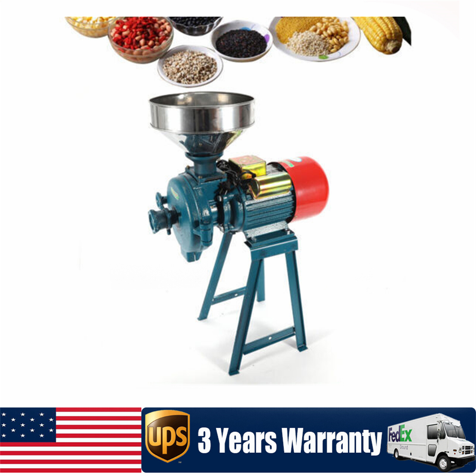 220V Electric Grinder Mill Corn Grain Wheat Cereal Feed Dry Grinder Machine usa