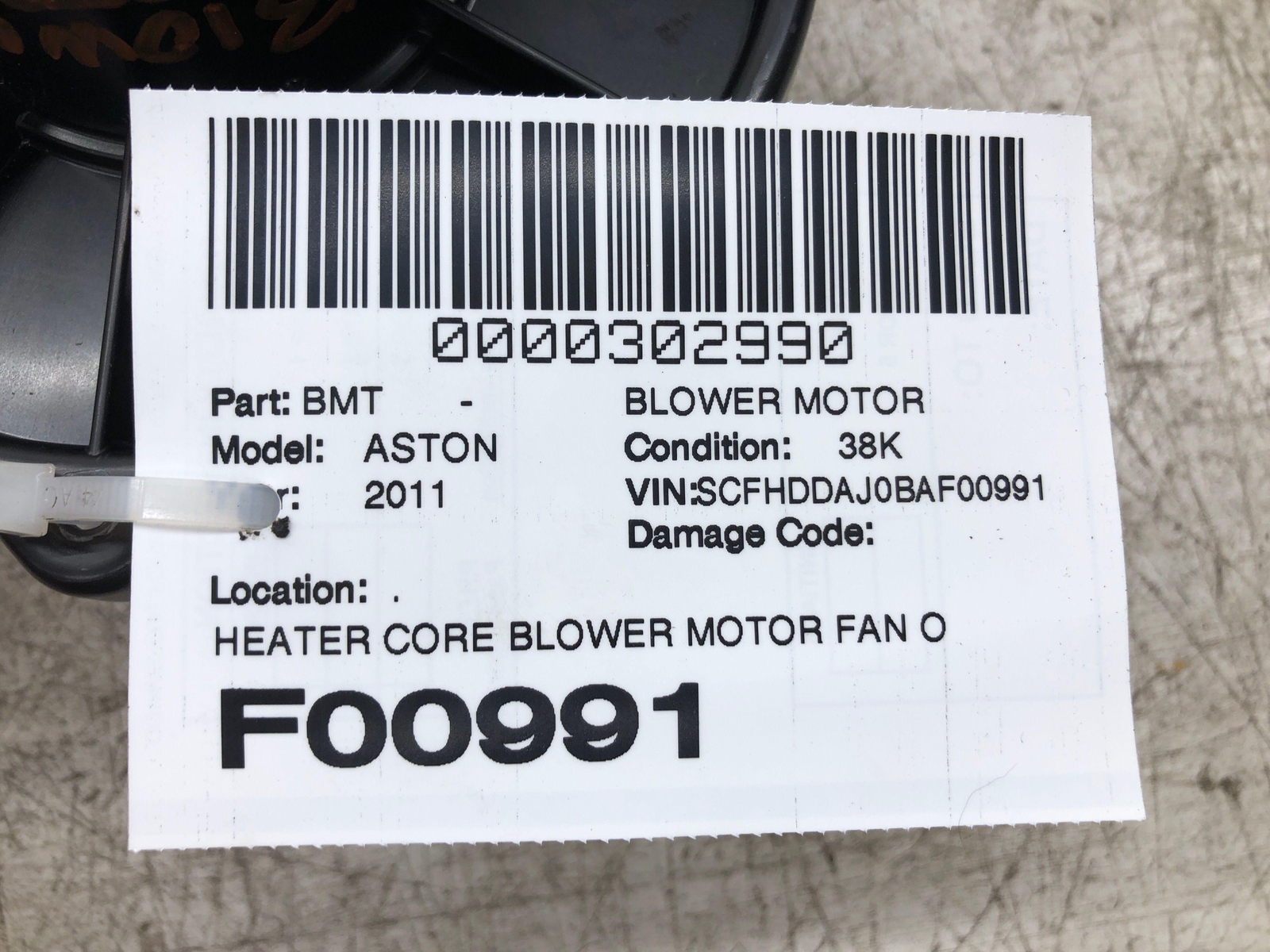 ASTON MARTIN RAPIDE HEATER CORE BLOWER MOTOR FAN OEM