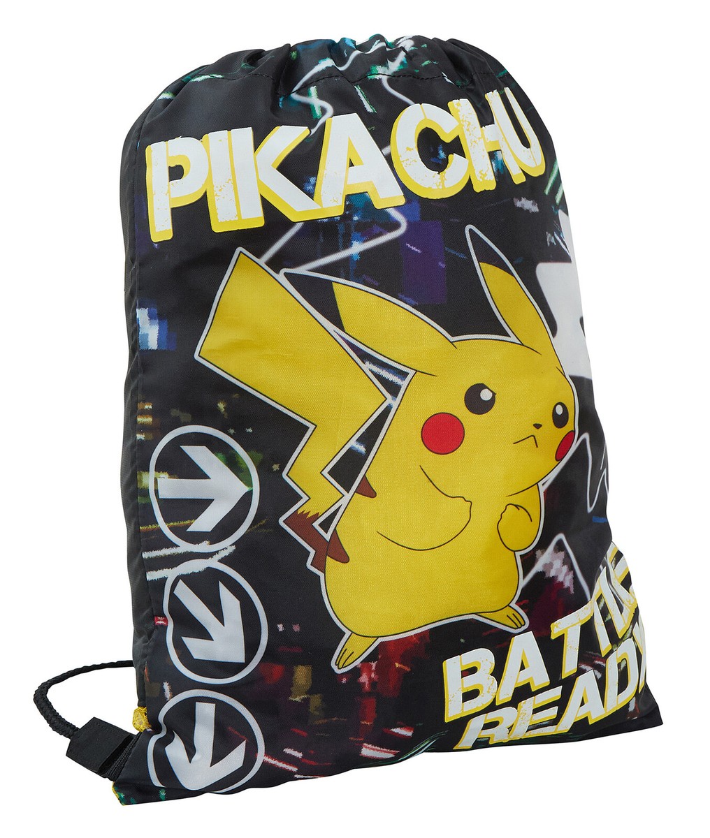 Pokemon Pikachu Drawstring Bag - Glow In Dark Gym Sack For Sports & Travel