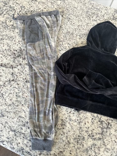 Girls Lot BKE Youth Large Camp Joggers & Splendid Velour Black Zip Up Hoodie - Picture 8 of 9