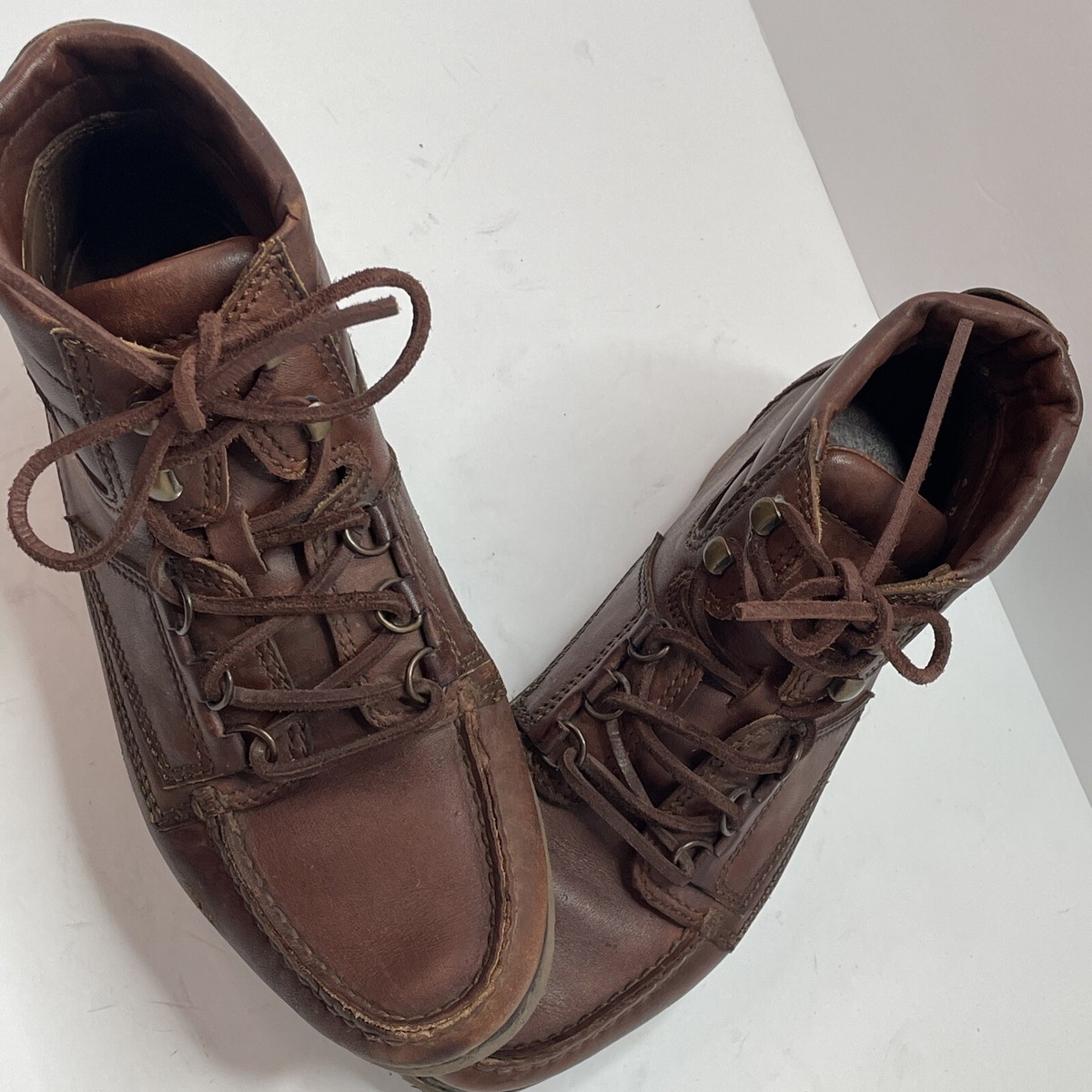 Florsheim Outdoorsman Brown Leather Chukka Hiking Boots Mens 6 D Made In India Florsheim Outdoorsman Brown Leather Chukka Hiking Boots Mens  main image 2