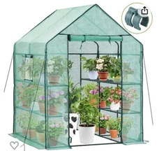 Greenhouse for Outdoors w Screen Windows, Walk in Plant Greenhouses Heavy Duty