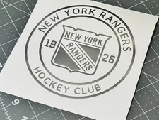 Custom New York Rangers Logo Vinyl Decal - NYR Etched Glass/White Or Silver