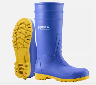 HISEA Men Steel Toe Safety Work Boots Waterproof Non-Slip Rain - Main Image