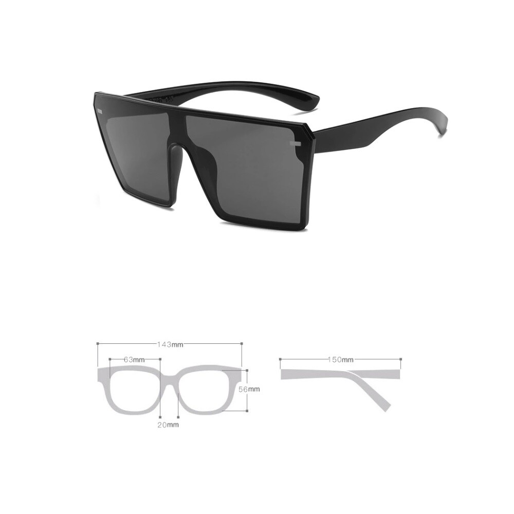 Black Oversized Sunglasses Women Men 2020 Retro Big Square Sun Glasses Brand UV eBay