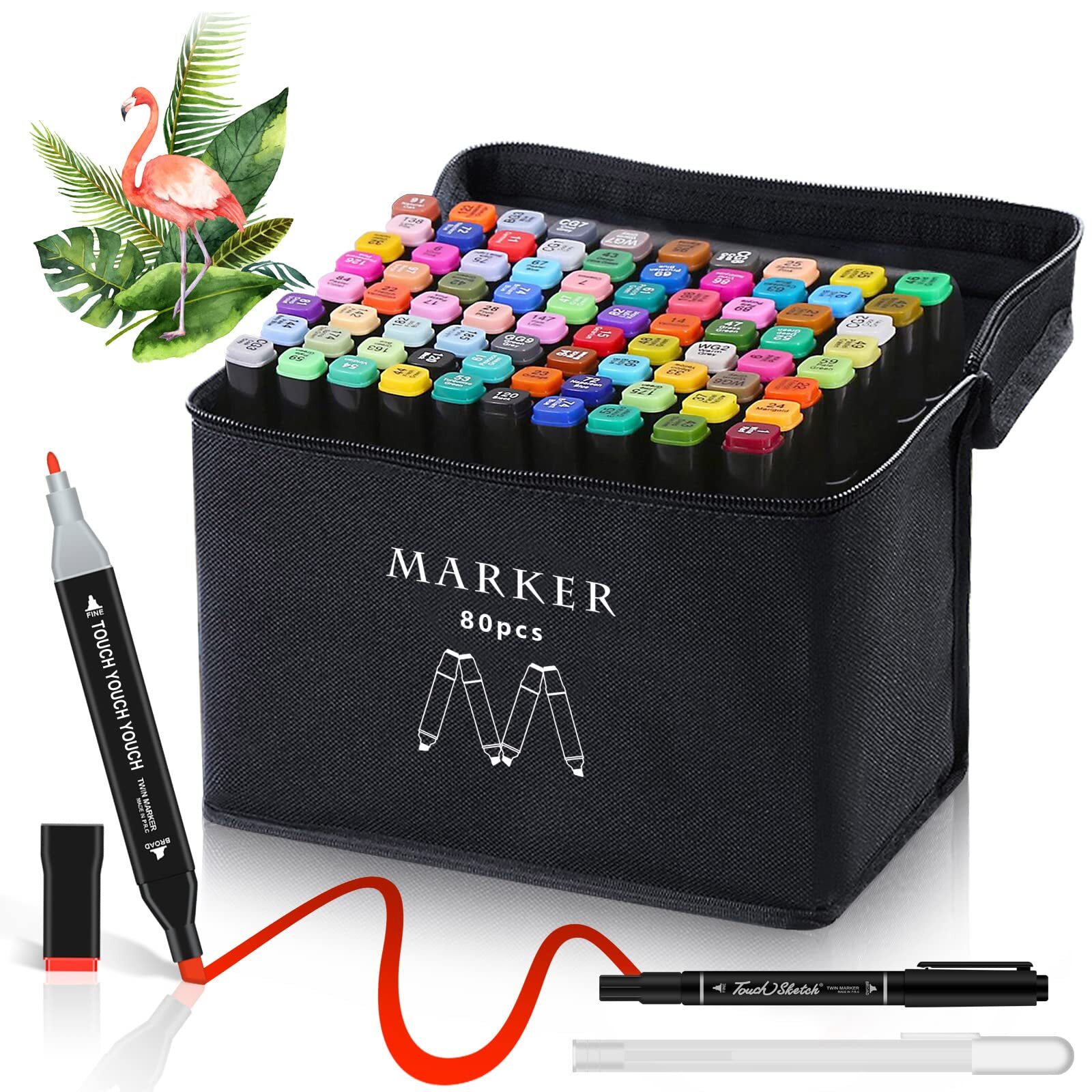 80-Color Dual-Tip Alcohol Art Markers for Kids & Adults - Vibrant Sketching & Coloring-image