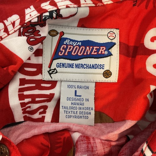 Camisa REYN SPOONER Nebraska Huskers Fútbol Rayón Aloha Talla L Rojo Rayón - Imagen 8 de 8