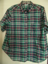 Women's Size 40 Alfred Dunner Blouse S/S Shirt Top - Plaid - Green Navy Red 