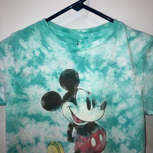 Disney Parks Small Blue Green Tie Dye Mickey Mouse T Shirt Short Sleeve Tee S - Picture 3 of 5