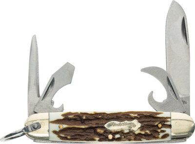 Schrade Scout Next Gen Folding Pocket Knife Brown Staglon Stainless 