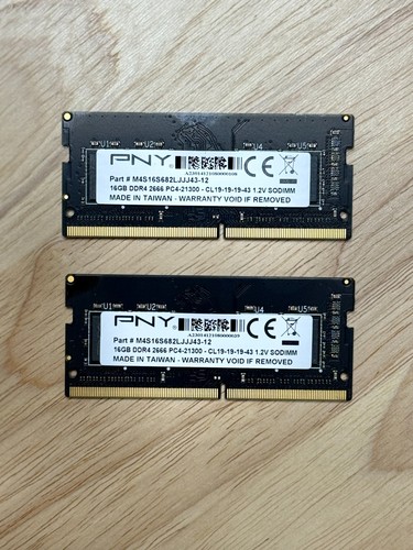 PNY 32GB (16GBx2) DDR4 2666MHz Laptop RAM *Top Zustand*