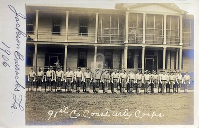New Orleans LA Louisiana Coast Artillery Jackson Barracks RPPC Postcard COPY